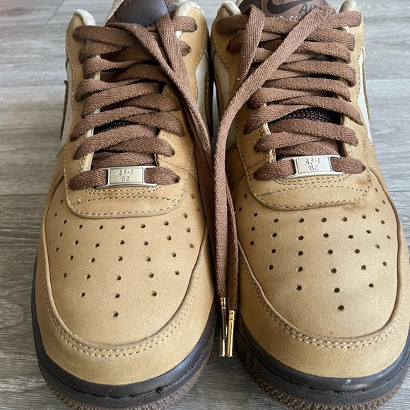 Mens Air Nike Air Force 1 Low Tweed Light Bone  Baroque Brown - Picture 8 of 8